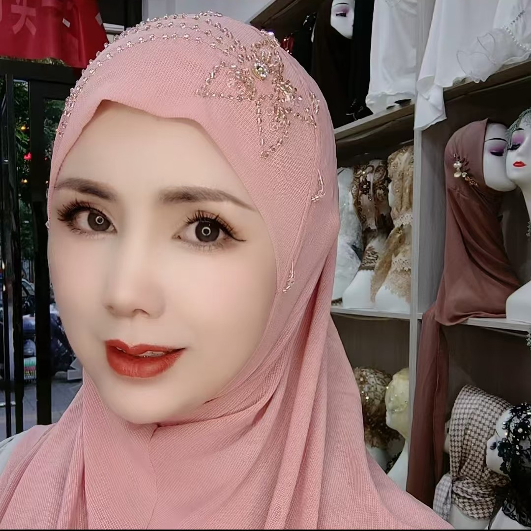 妈妈夏季洋气新款薄款针织休闲时尚网红粉色帽子女头巾包头帽百搭