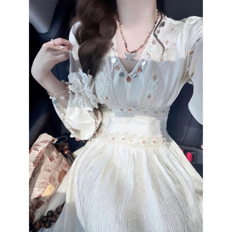 发如雪【XL集合】经典款网红时尚古风白色梦幻梦幻民族服饰