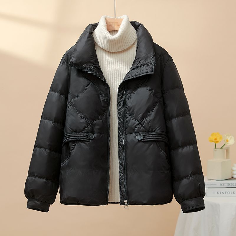 雪中飞新款短款羽绒服女20233年新款时尚立领棉衣百塔保暖冬装显