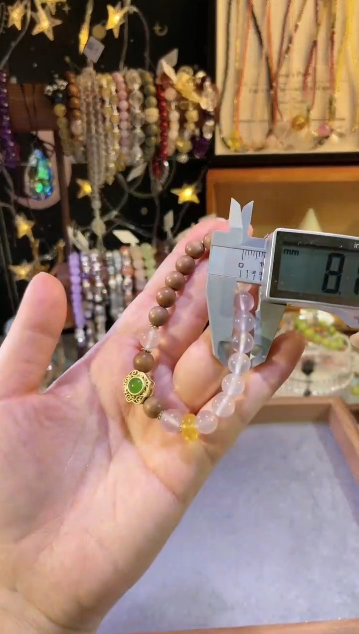 【闪购商品】水晶手链未镶嵌A024白玛瑙木珠手链8-9mm