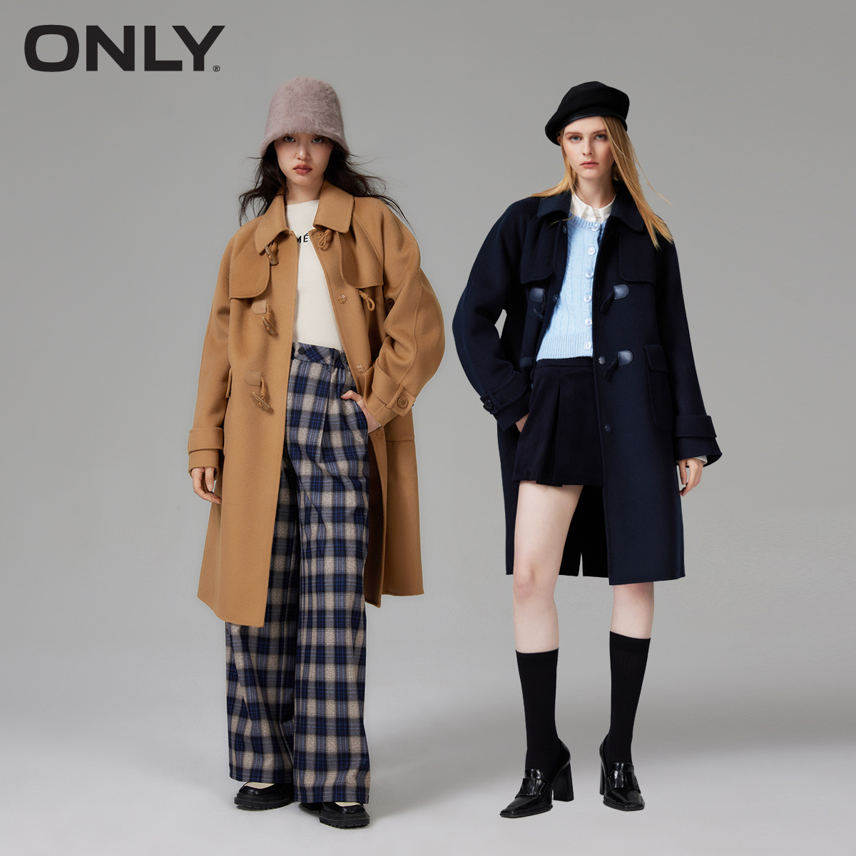 ONLY新款绵羊毛中长款大衣|12334S001
