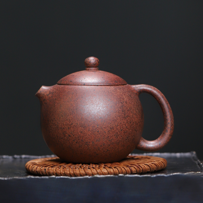 大吉羊柴烧 宜兴紫砂壶手工茶壶 原矿铁砂泥河豚西施140ml庄泽明