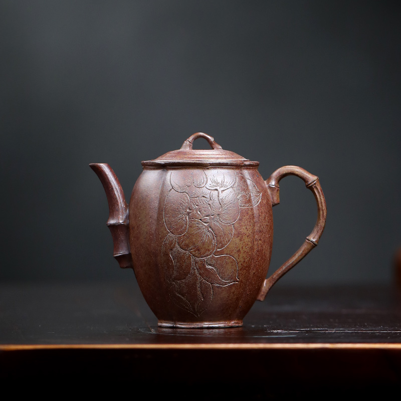 大吉羊柴烧 宜兴紫砂壶茶壶 原矿本山绿泥秋水畔120ml徐雅