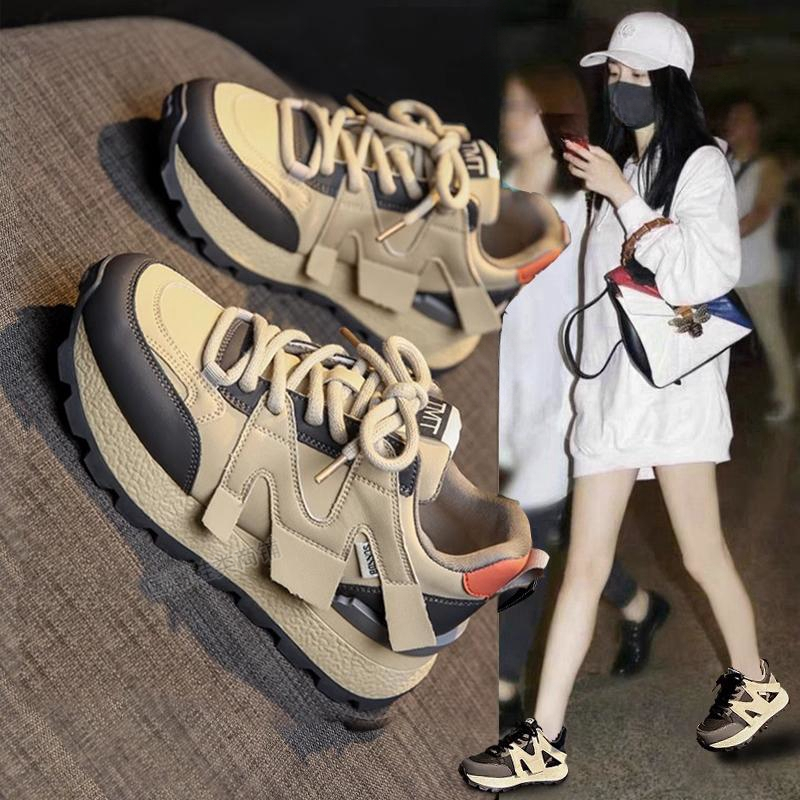 回力瑞网红老爹鞋女ins2024春秋百搭学生厚底运动鞋复古阿甘鞋子