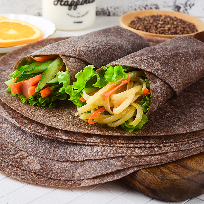 【粉丝专属】麦香逢荞麦黑全麦卷饼皮低脂零加蔗糖代餐500g健康早餐