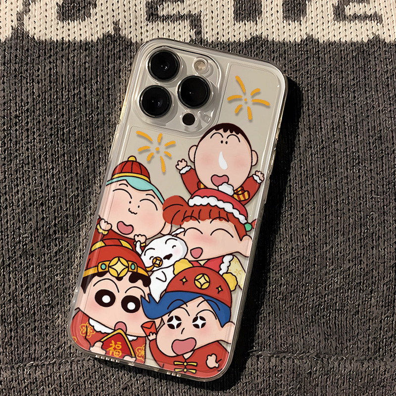 过年小新苹果15手机壳iphone14promax高级13硅胶12透明11全包XSXR