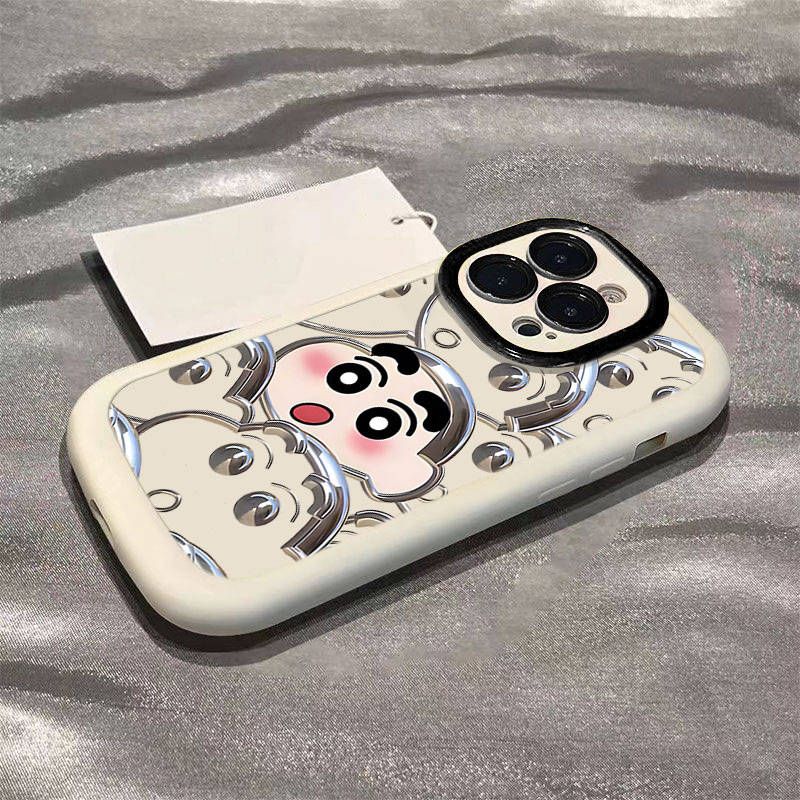 可爱小新头像苹果14promax手机壳高级iphone15全包13pro硅胶12_11