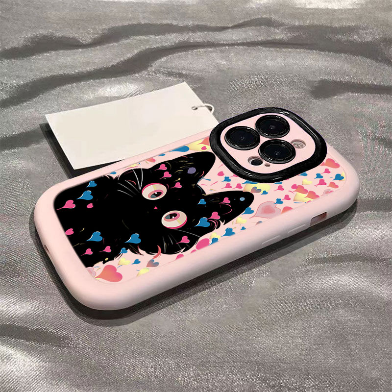 爱心猫咪苹果14promax手机壳iphone15全包13硅胶13pro高级12p 11