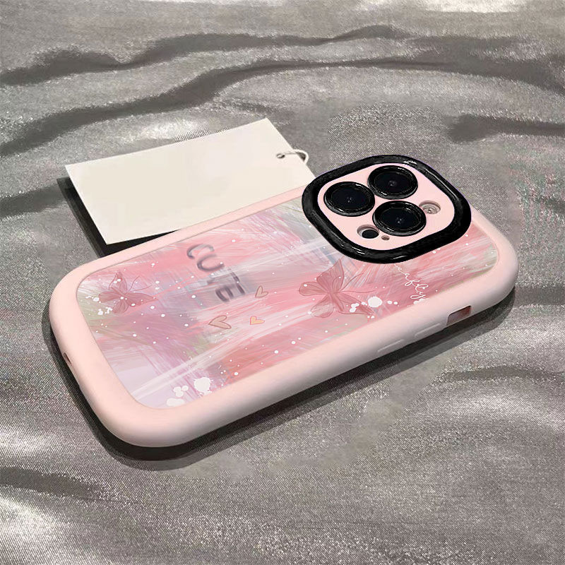Ins晕染蝴蝶苹果14手机壳11新款iPhone15Promax12硅胶13防摔
