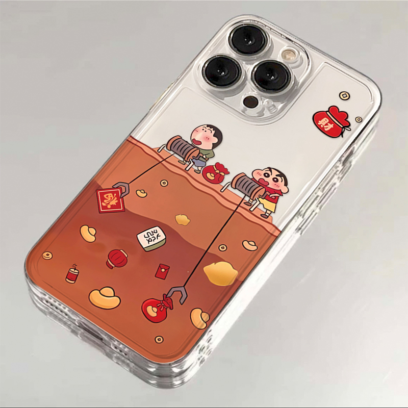 新年矿工小新iPhone15ProMax手机壳苹果14PRO透明13新年12 11全包