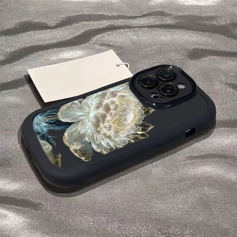 梦幻莲花苹果14promax手机壳iphone15全包13硅胶13pro可爱12p 11