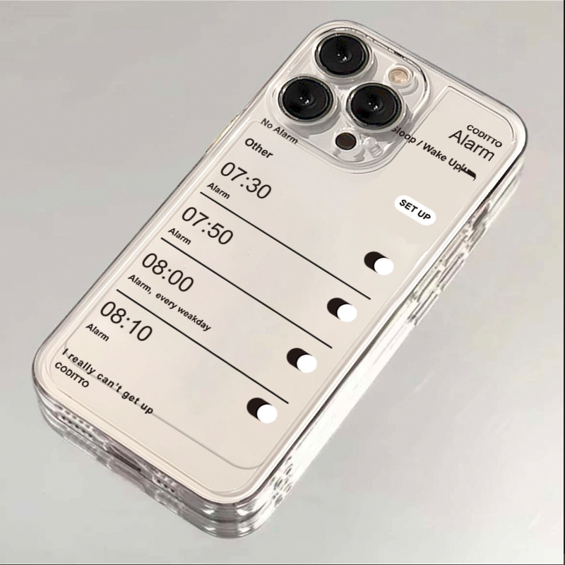 个性闹钟iPhone15ProMax手机壳苹果14PRO透明13新年12 11全包xrxs