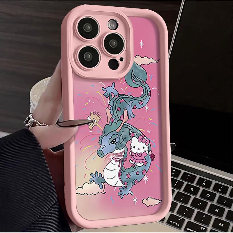 渐变凯蒂龙卡通iPhone15promax手机壳苹果14 13 11硅胶高级12PRO