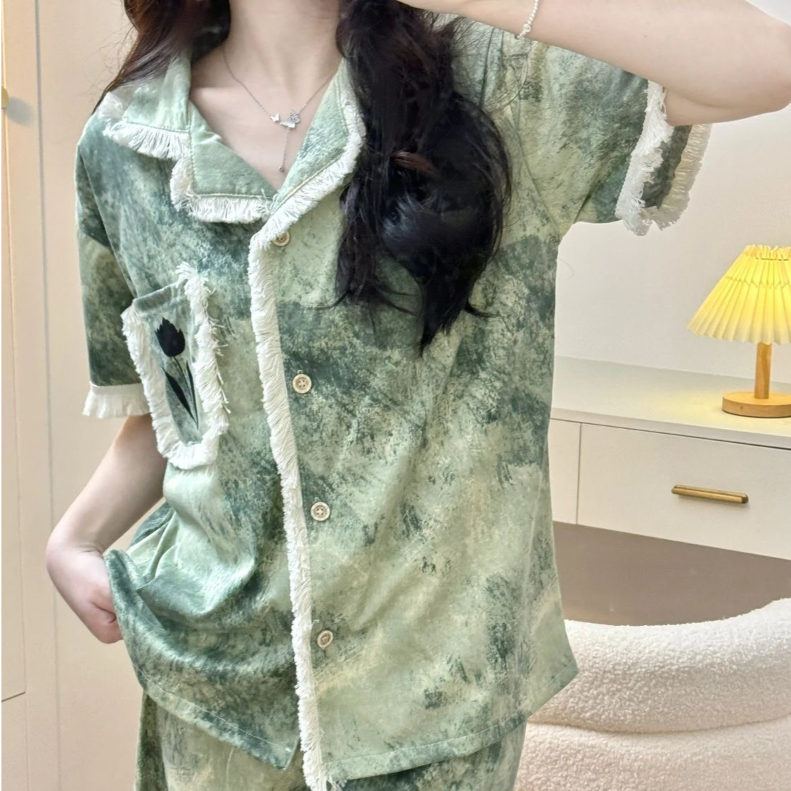 耳#罩春秋款睡衣宽松百搭夏季休闲套装ins-NO退换、下单留言编码