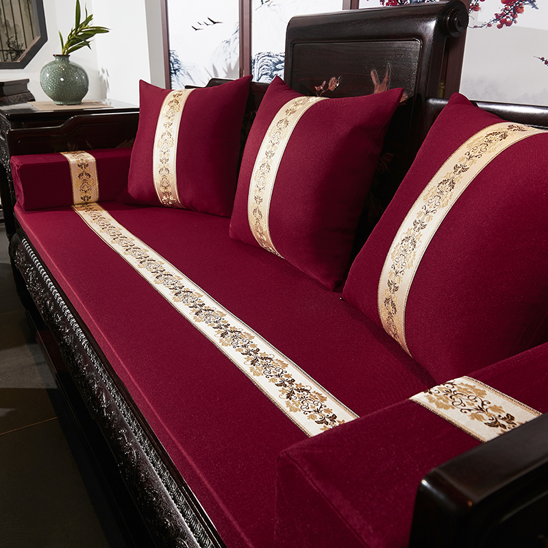 红木沙发坐垫客厅太师椅圈椅罗汉床新中式实木亚麻定做防滑可拆洗