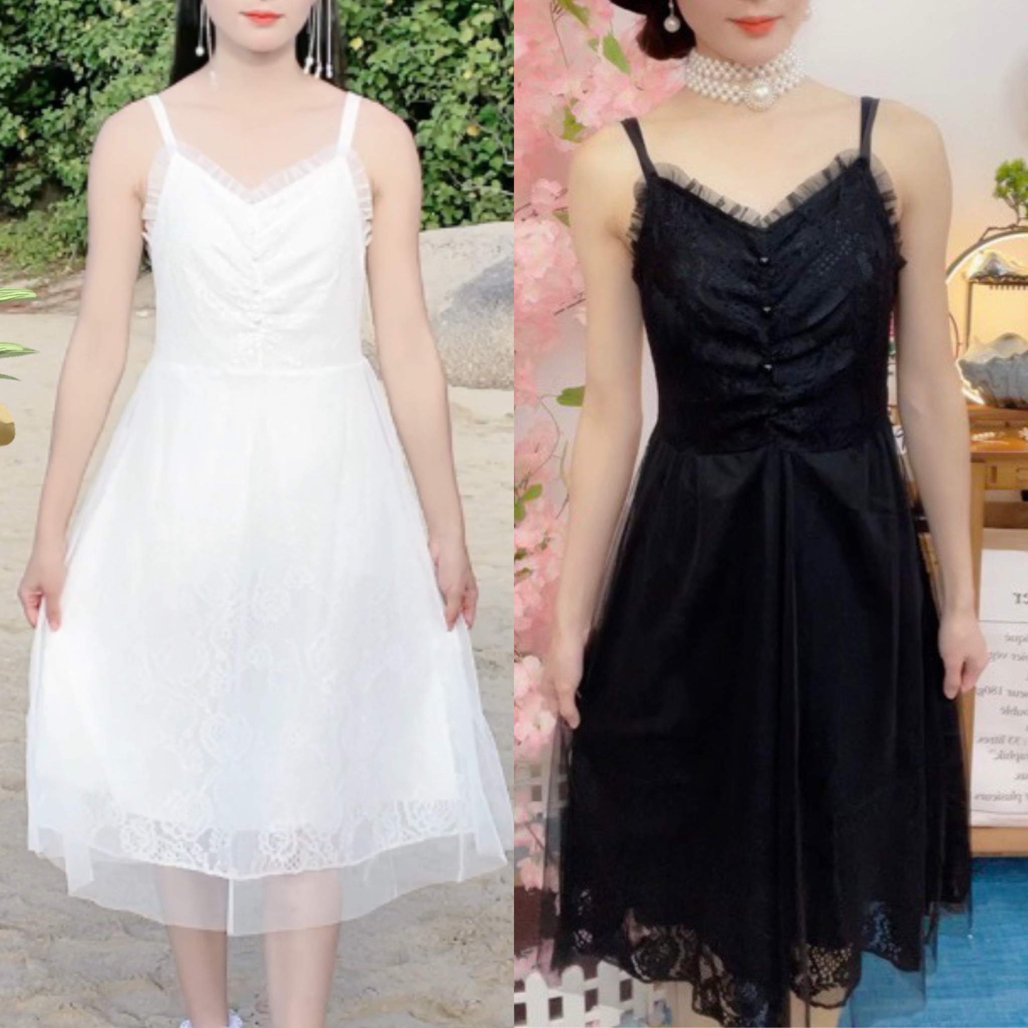 【百变花央】网纱吊带裙