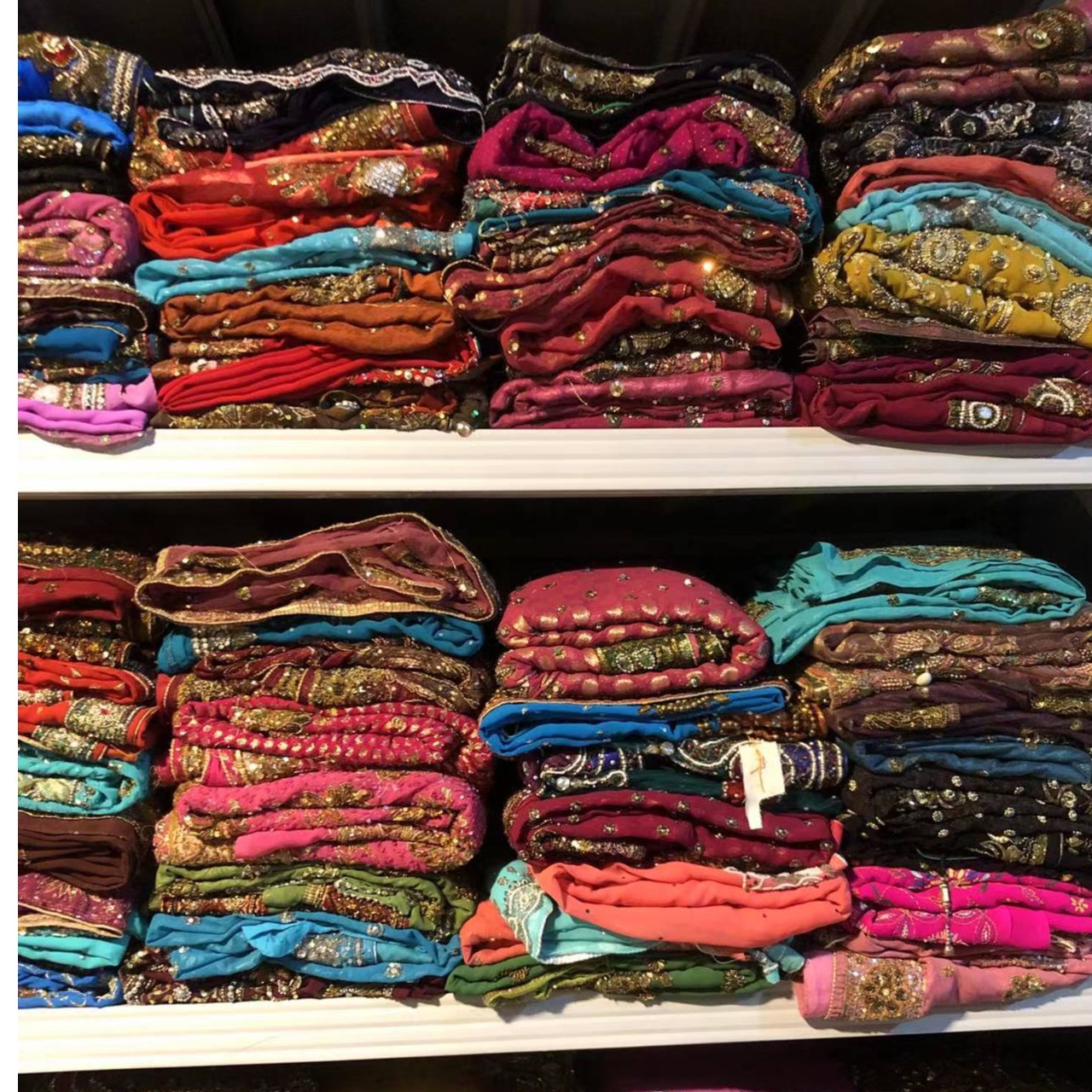 印度重工钉珠沙丽瑕疵破损绣花专拍不退货面料布料