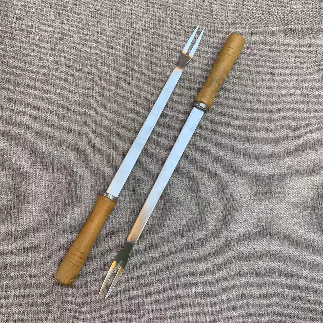 S181亗木柄烧烤叉2支丨莱兹思念  耳套厂家提供福利