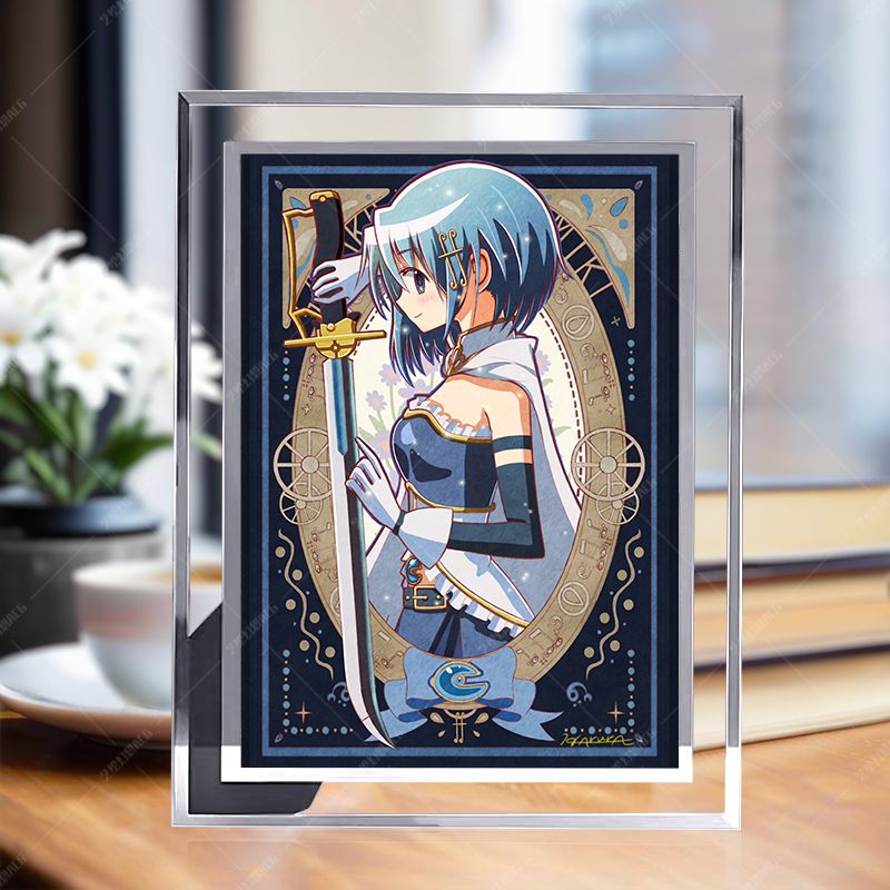 魔法少女小圆美树沙耶香周边宿舍桌面装饰送朋友摆台正版玻璃相框