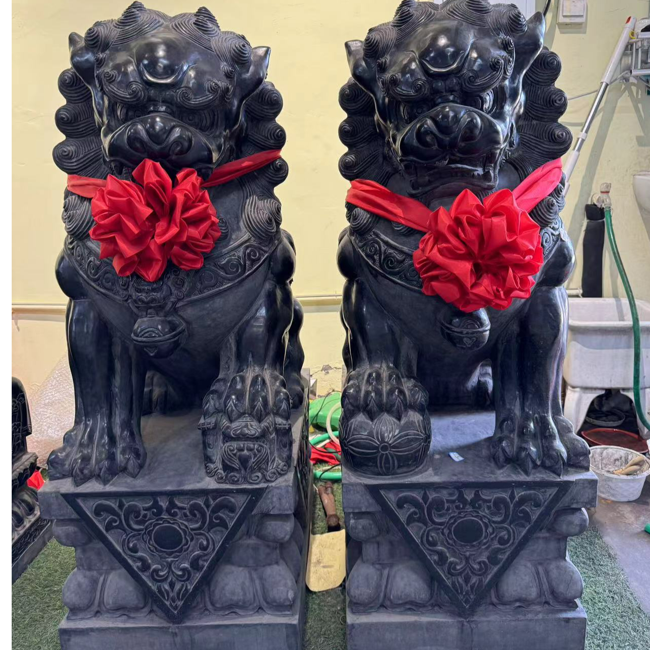 青石材质石雕狮子京师高端户外摆件包邮不包卸车