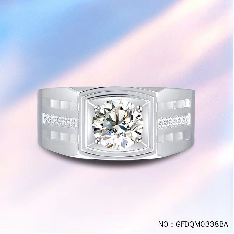 Diamondsea/钻石海洋18K金镶嵌直臂CNC新工艺男戒戒托空托（定制）