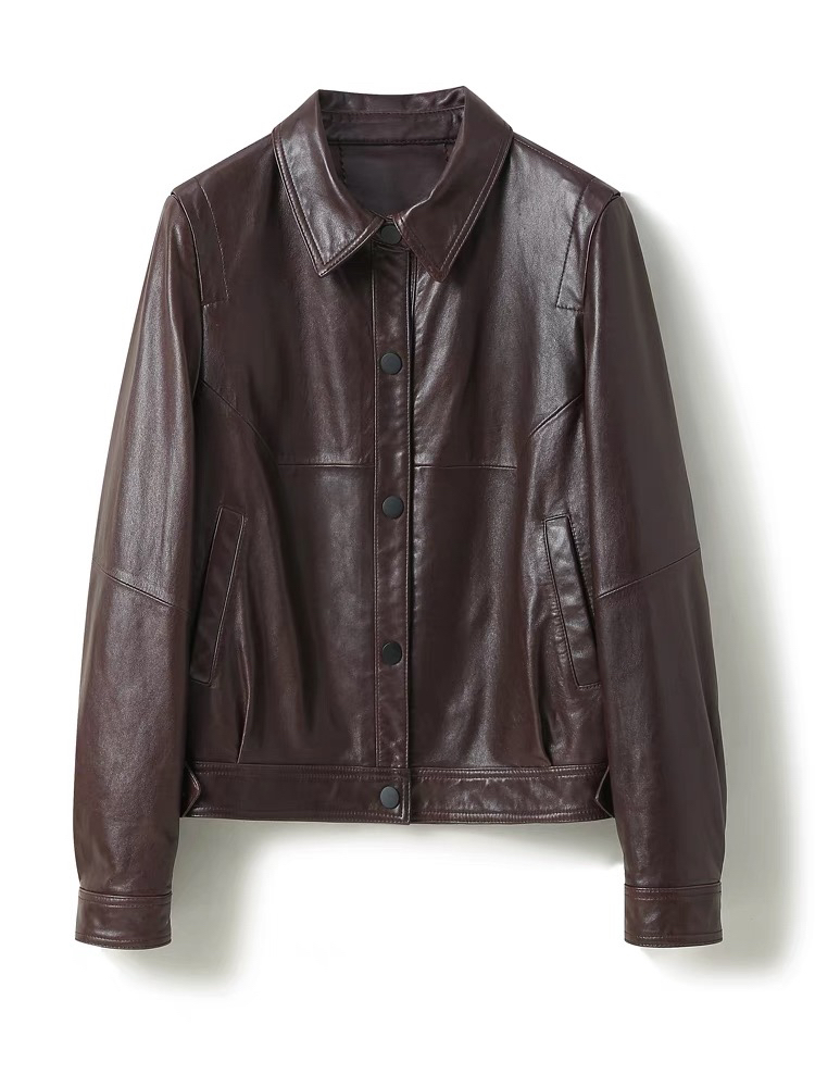 23463小羊皮洋气衣服女短款秋冬皮夹克皮衣外套轻奢洋气外套女