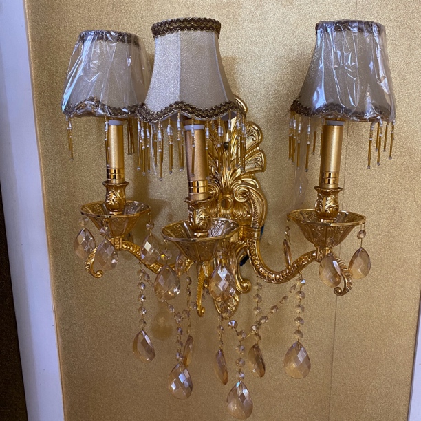 欧式金色水晶壁灯复古设计客厅卧室床头灯酒店墙壁灯轻奢法式家用