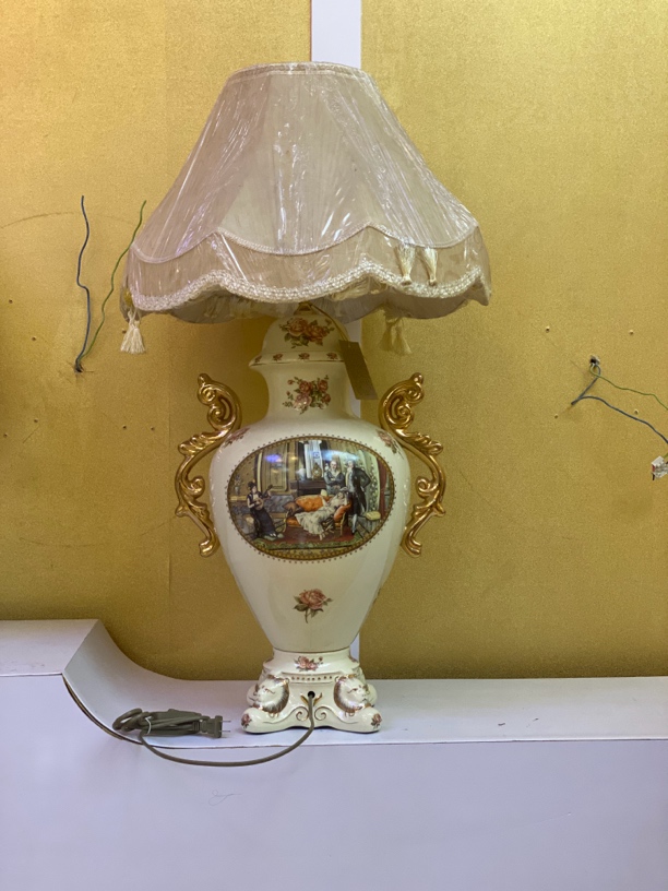 欧式双耳台灯高端奢华贵族印花桌面装饰高度六十五厘米轻奢时尚
