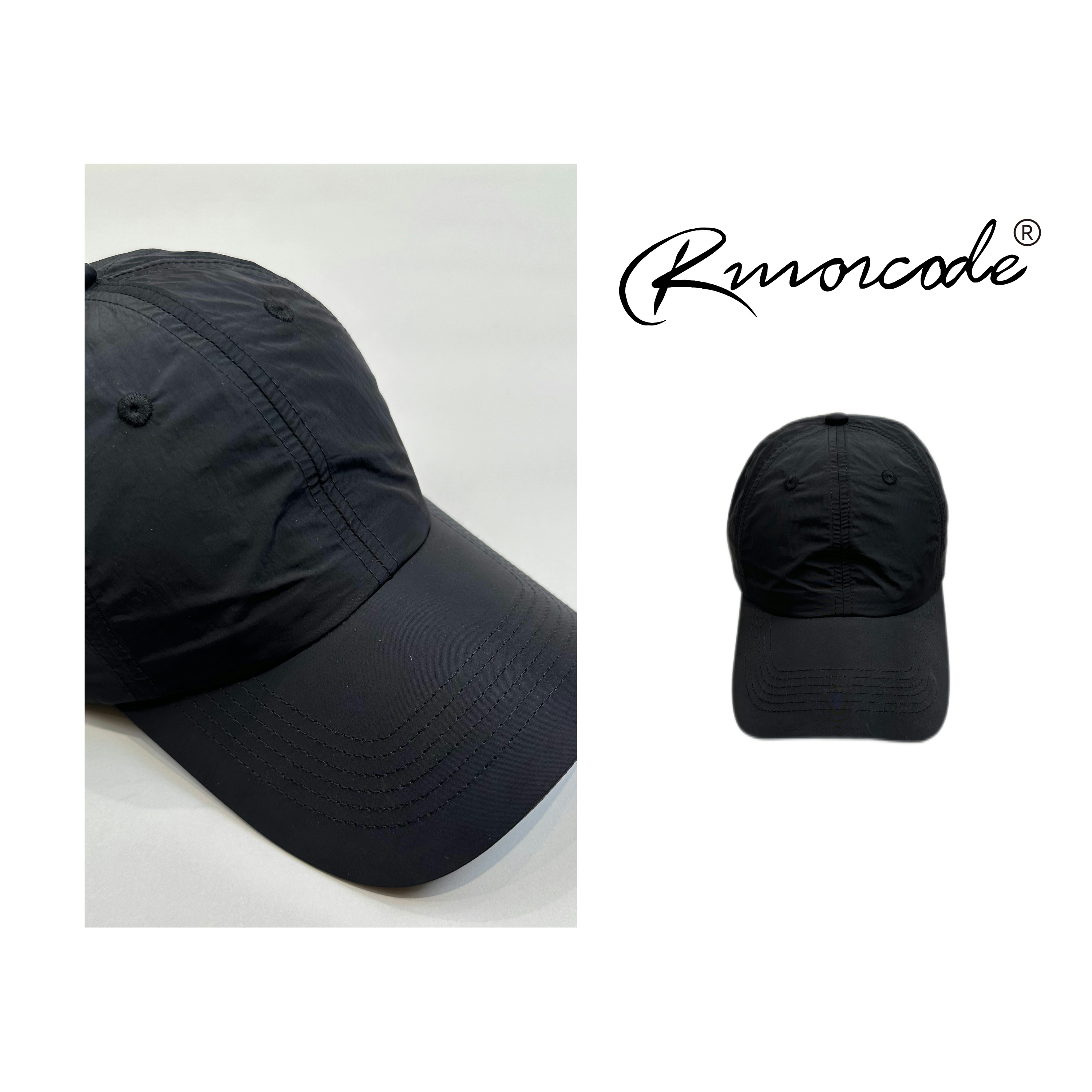 【RUIORCODE】速干纯黑魔术贴弯檐鸭舌帽  理性消费