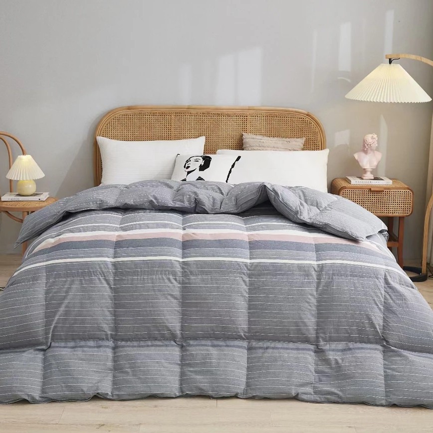 全棉色织水洗棉双层面料充绒被壳半成品（条纹两款）