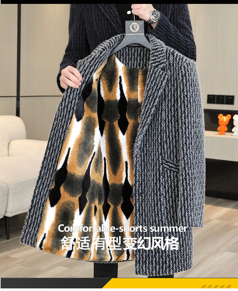 美拉德英伦风男士外套高档风衣中长款秋冬季加绒加厚保暖毛呢大衣