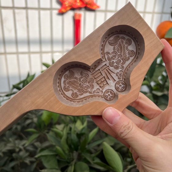 精细收藏版小元宝小金鱼手工梨木制作馒头卡子中式模具模子家用雕