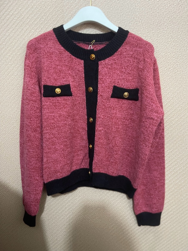 非图片款直播间专用链接小香风短款百搭气质撞色时尚毛衣外套秋冬