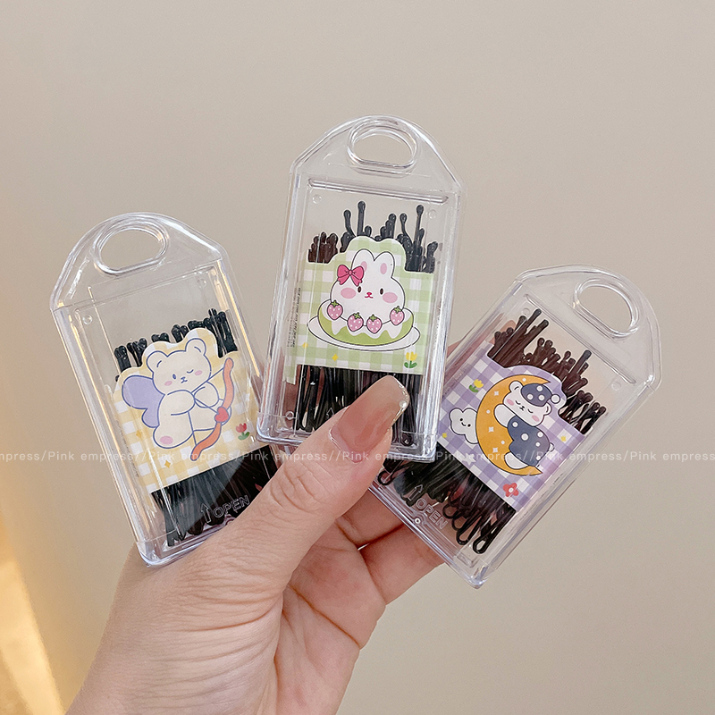 黑色一字夹女生固定头发卡子加粗侧边碎发夹发卡头饰