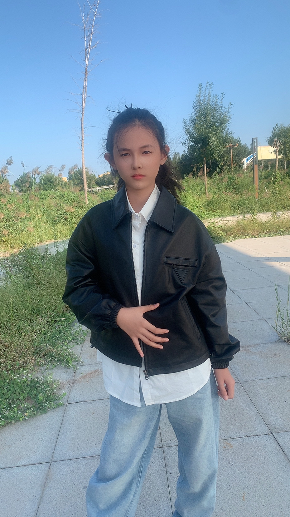 女士真皮百搭短款洋气大牌外套（直播间为准）