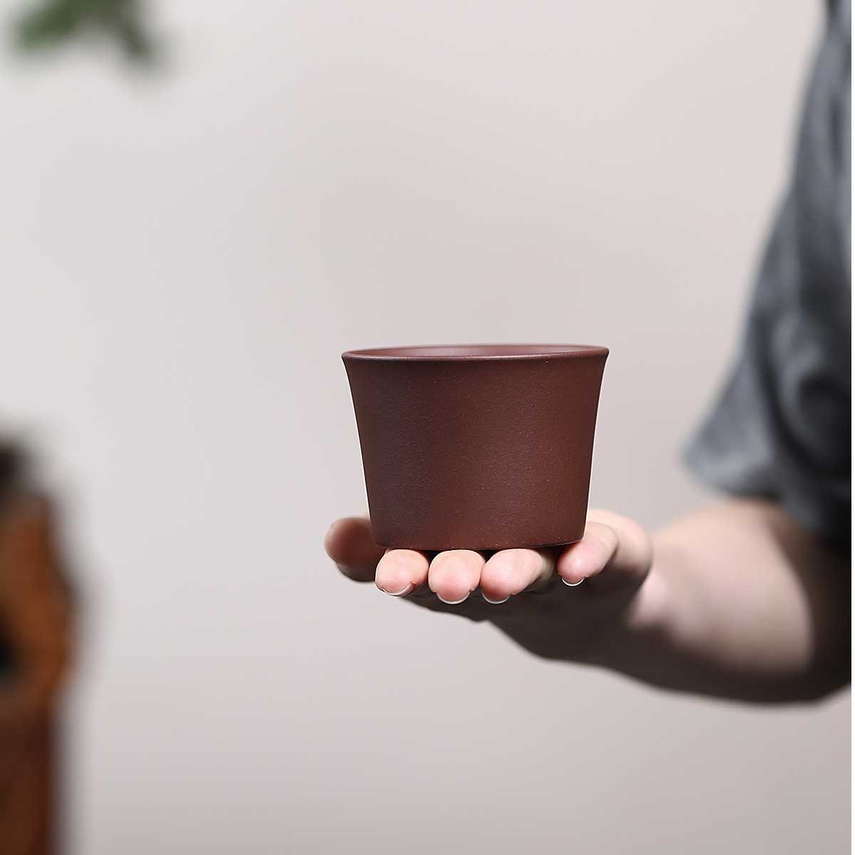 宜兴原矿深井紫泥紫砂手工120cc高档手工家用主人杯