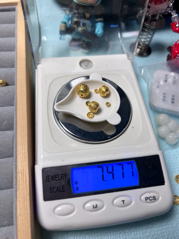 足金黄金唐草纹珠回纹珠隔片