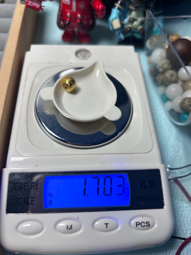 足金黄金纯金博古纹珠