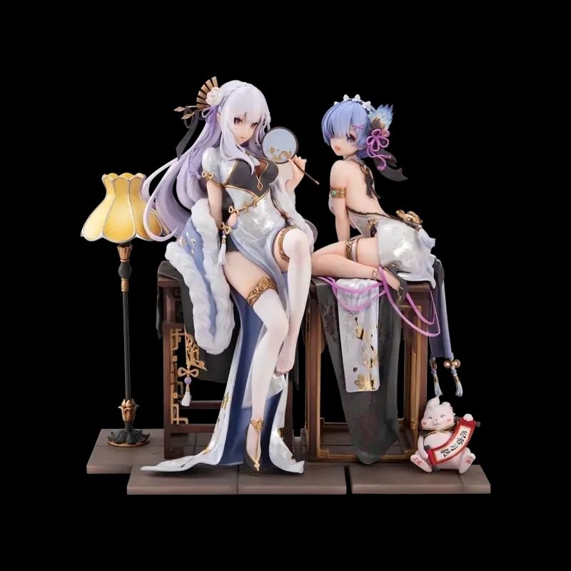 动漫从零开始的异世界旗袍艾米莉亚爱蜜莉雅蕾姆手办模型摆件国产