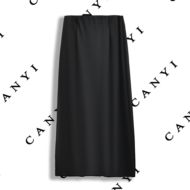 【样衣福利】时尚简约舒适百搭 秋款黑色西装直筒半裙4826