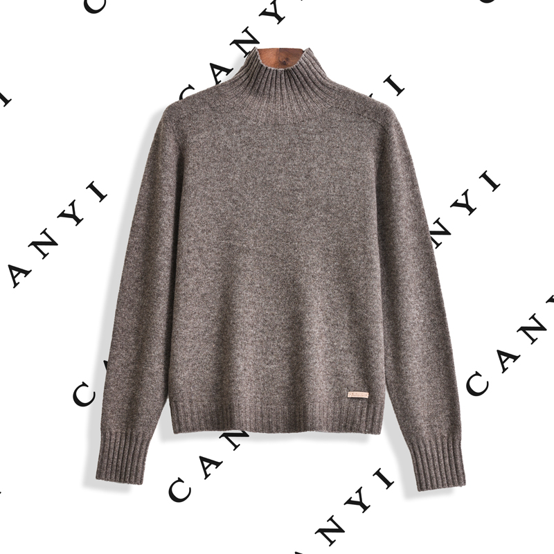 【璨衣】牦牛绒时尚纯色基础款半高领针织衫ZH552