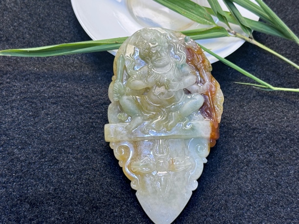 缅甸翡翠大黑天挂件