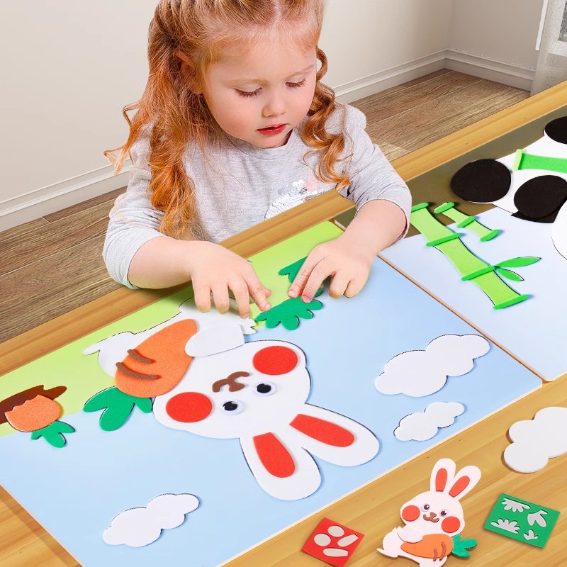 儿童手工diy制作材料包eva立体贴画幼儿园3d粘贴画益智男女孩玩具