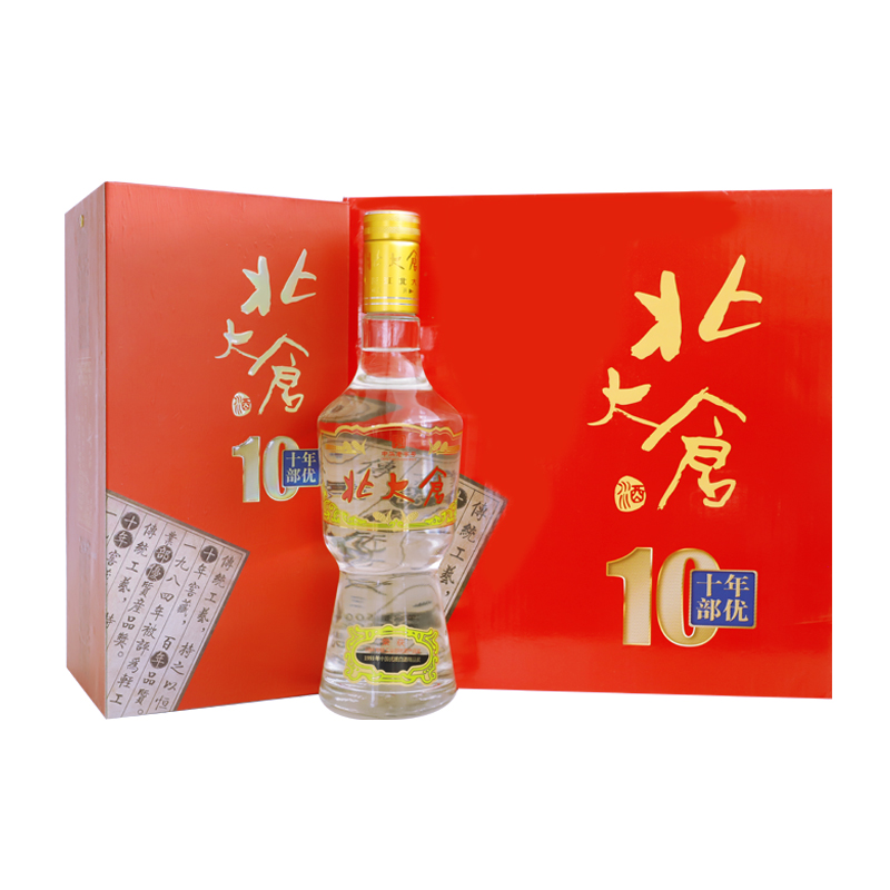 北大仓50度部优十年陈酿精品酱香白酒整箱装大曲坤沙50度500ml*4