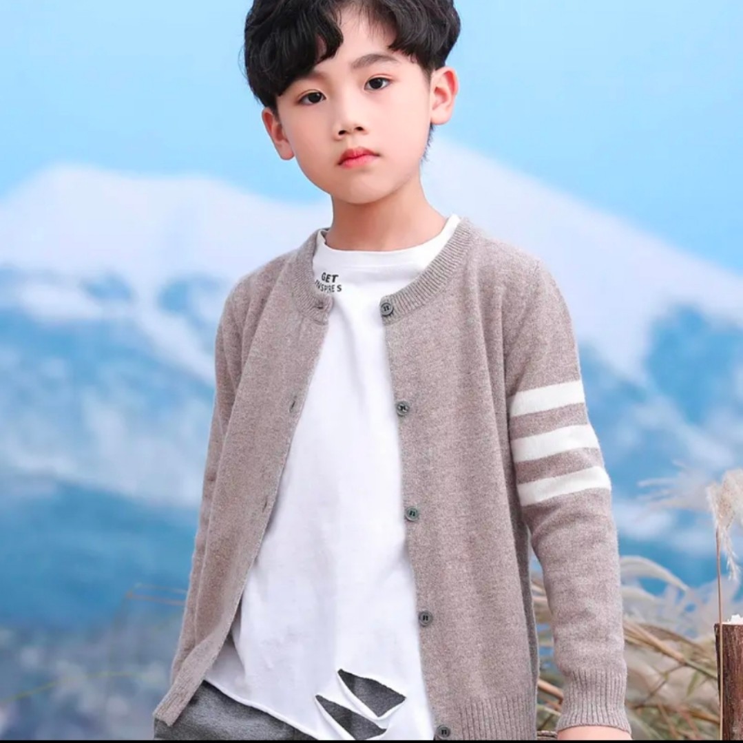 春秋男女童100分全羊毛开衫毛衣外套儿童针织衫童装毛衣大童洋气