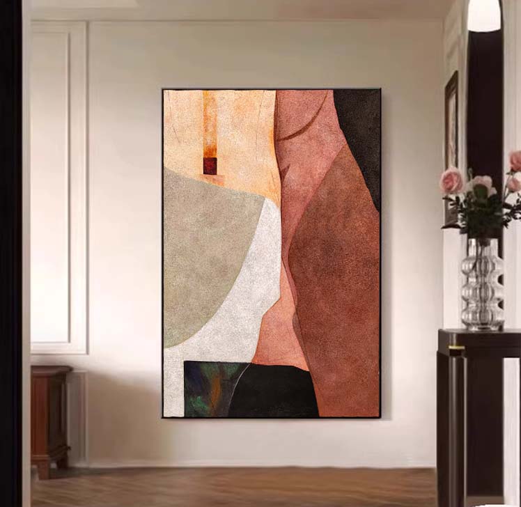 玄关装饰画高级感定制客厅轻奢手绘油画抽象沙发背景墙大副挂画