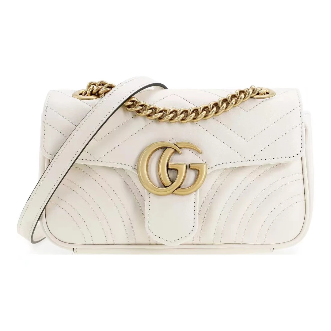 99新 GUCCI/古驰 黑金/ 白金 marmont/26/22 链条包