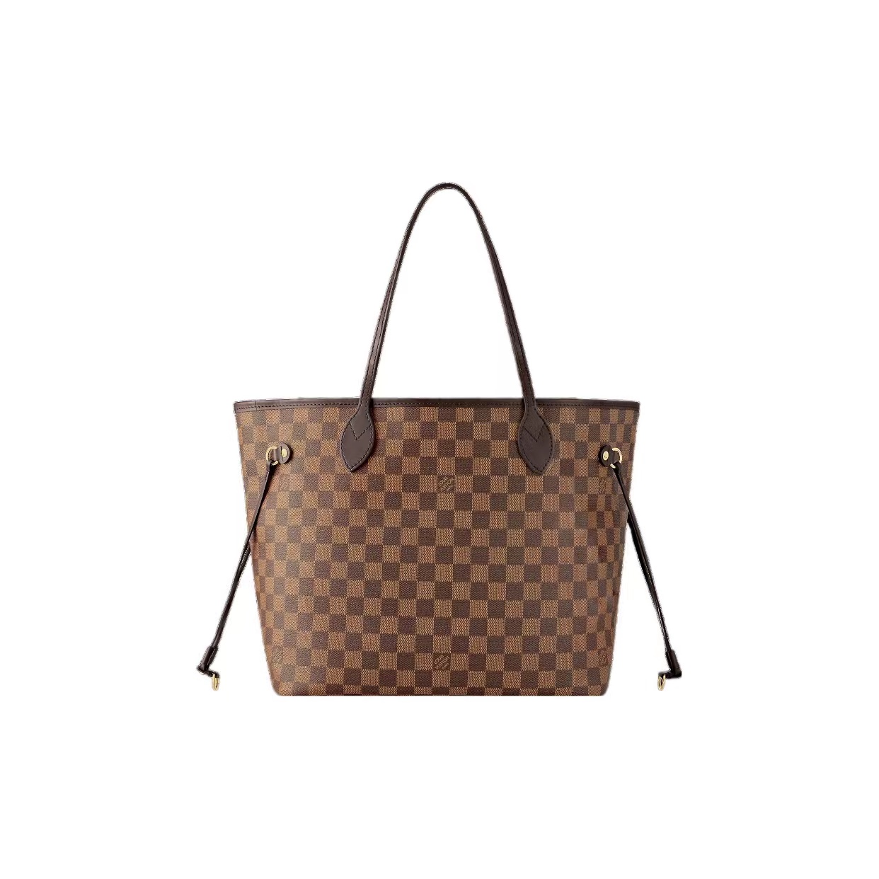 99新 LouisVuitton/路易威登 棕棋盘格neverfull购物袋中号