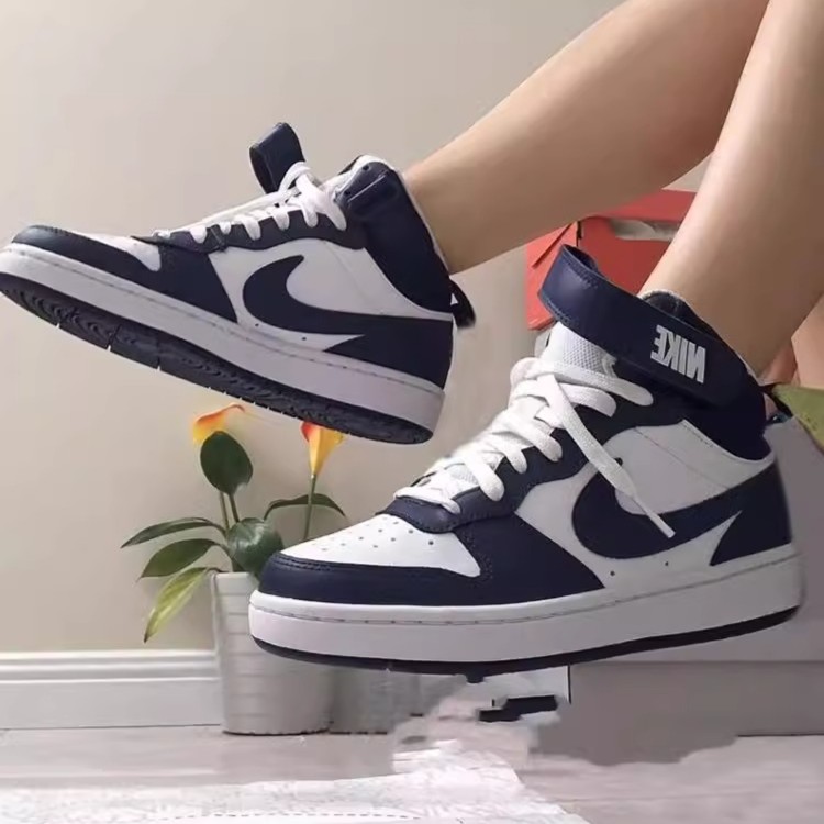 Nike耐克女鞋新款简版aj黑曜石COURT休闲鞋高帮运动鞋板鞋CD7782