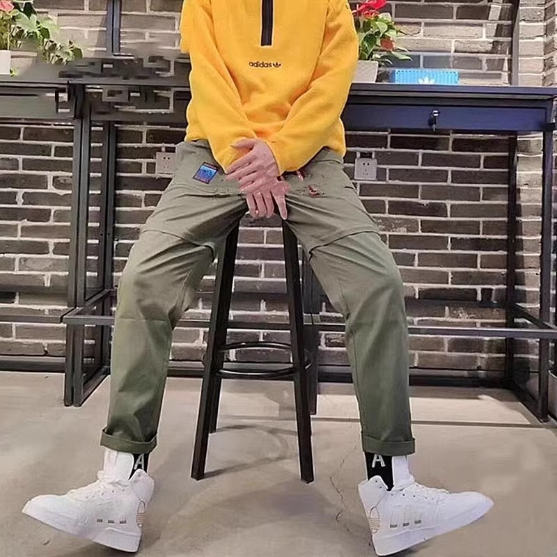 阿迪达斯运动裤男裤三叶草绿色休闲裤工装裤直筒裤长裤子GV0933